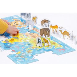 Puzzle Mapa świata CzuCzu - Zwierzęta