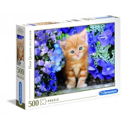 Puzzle 500 el. HQ - Ginger Cat in Flowers