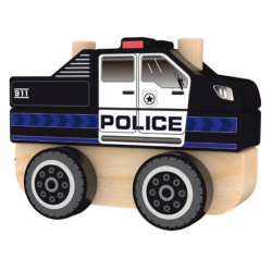Drewniane autko - Policja