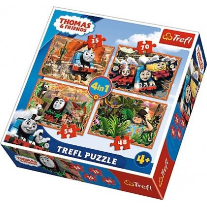 Puzzle 4w1 Tomek i przyjaciele: Podróże po świecie