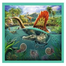 Puzzle 3w1 - Niezwykły świat dinozaurów