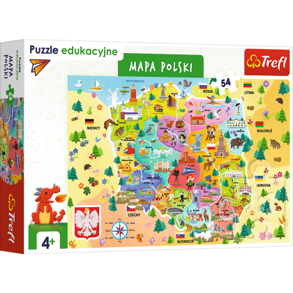 Puzzle edukacyjne 54 Mapa Polski 15556