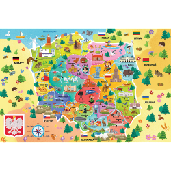 Puzzle edukacyjne 54 Mapa Polski 15556