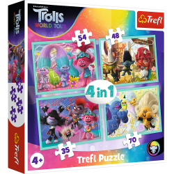 Puzzle 4w1 Trasa koncertowa Troli Trefl 34336