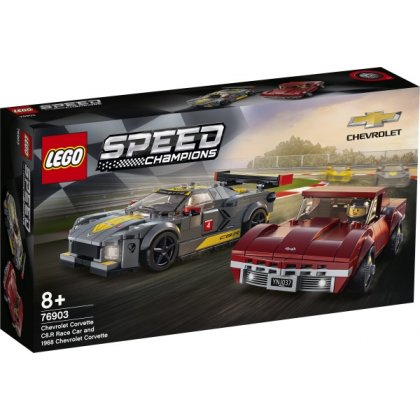 LEGO 76903 Samochód wyścigowy Chevrolet Corvette C8.R i 1968 Chevrolet Corvette