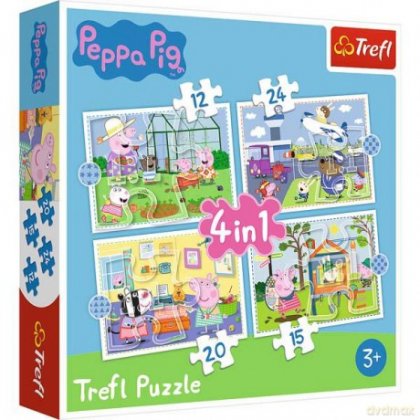 Puzzle 4w1Wspomnienia z wakacji Świnki Peppy 34359