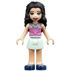 lego minifigurka FRND309 Light Aqua Skirt, Dark Pink Top